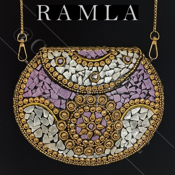 Ramla Handbags - Ramla Beverly Hills Hand-Crafted Bag in Purple